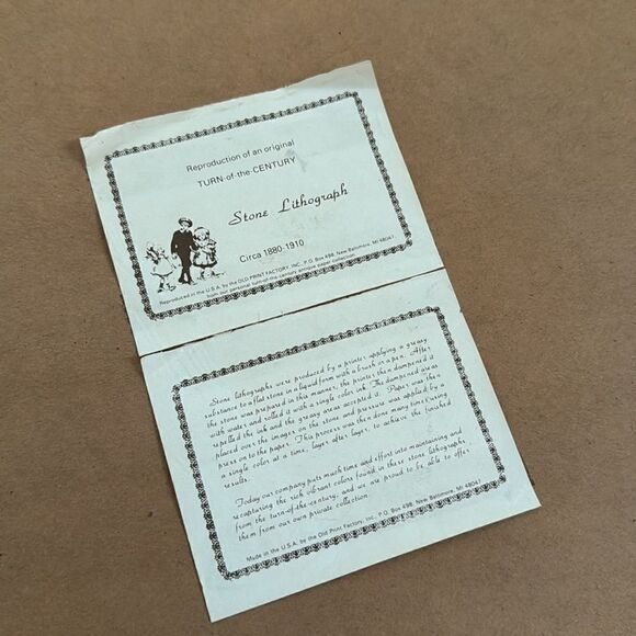 Victorian Lithograph Print Picture frame"Faithful Friend" Girl And Puppy Dog - Picture 5 of 8